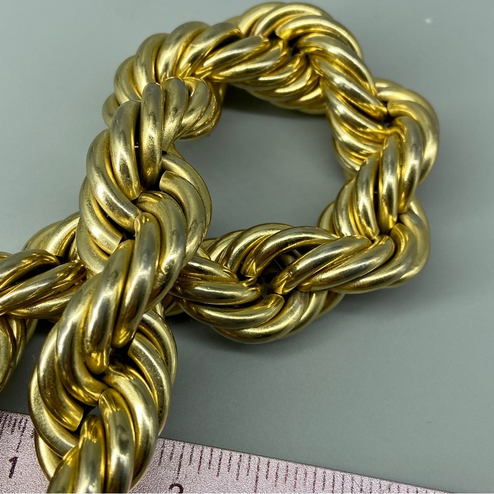 Vintage Bold & Gold Toned Big Rope Necklace HipHop Statement - Picture 14 of 16